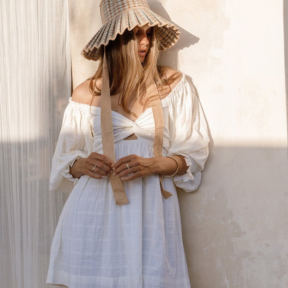 NWT Bird & Kite 100% Cotton Amber Dress in Sea Salt, L